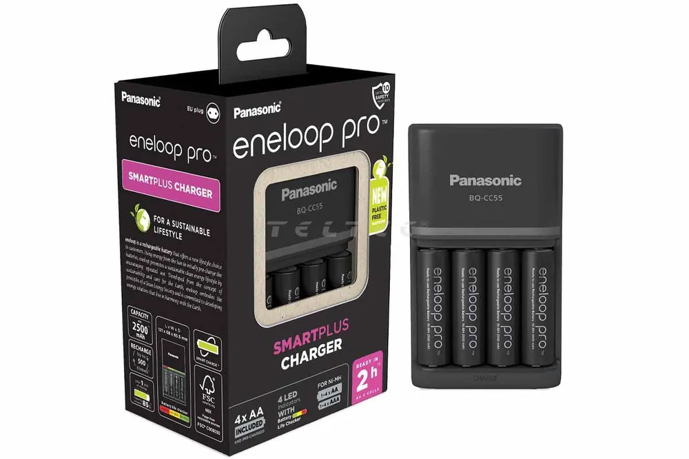 Panasonic eneloop BQCC55 inkl. 4xAA 2500 mAh, Smart & Quick Charger Direkt Vom Hersteller