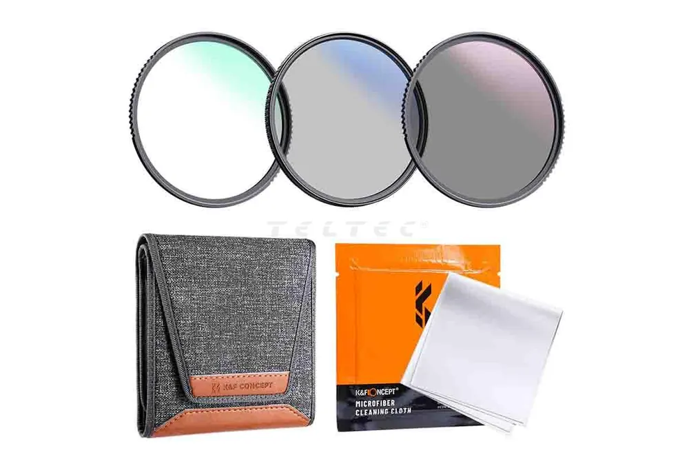 Aktuell K&F Concept 55 mm 3pcs Professional Lens Filter Kit (MCUV/CPL/ND4) + Filter Pouch