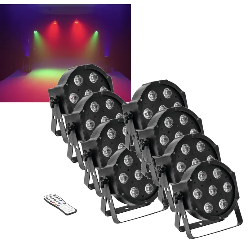 Versand Am Gleichen Tag 8er Set EUROLITE LED SLS-7 HCL DMX Floor - 7 x 10W RGBAW+UV