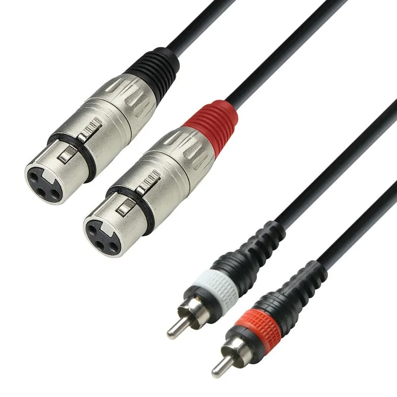 ah Cables K3 TFC 0100 - Audiokabel eingegossen 2 x RCA Stecker auf 2 x XLR Buchse, 1 m Kostenloser Rückversand