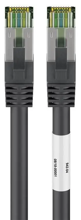 Aktuell Goobay RJ45 (CAT 6A, 500 MHz) Patchkabel mit CAT 8.1 S/FTP Rohkabel, Schwarz, 20 m - LSZH halogenfre