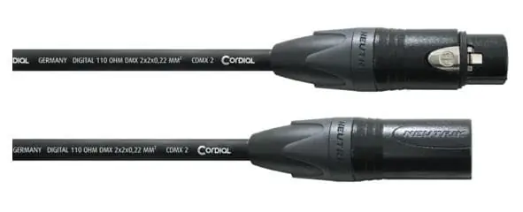 Cordial CDX-7,5-2 - 7,5 m CDX 2, NEUTRIK XLR female 5-polig schwarz / XLR male 5-pol Highlight