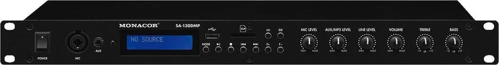Knallerangebot Monacor SA-130DMP, Stereo-Verstärker, 140 W, mit integriertem MP3-Spieler, Bluetooth-Empfänger