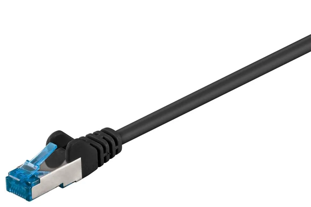 Goobay CAT 6A Patchkabel, S/FTP (PiMF), Schwarz, 5 m - LSZH halogenfrei, Kupfer Nur Heute