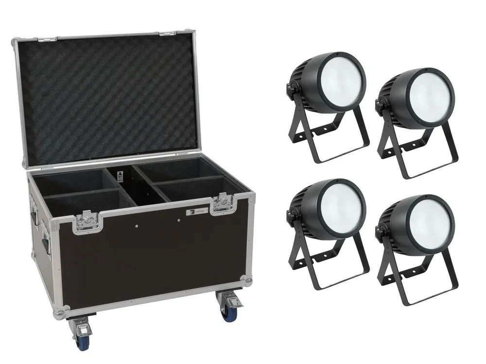 Nur Heute EUROLITE Set 4x LED Theatre COB 200 WW/CW + Case m