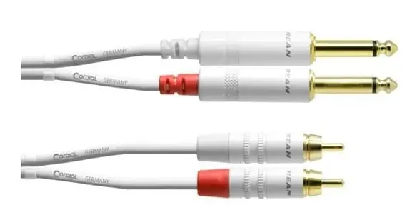 Top-Preis Cordial INTRO CFU 0,9 PC-SNOW, REAN Klinke 6,3 mm, mono weiss gold / Cinch, 0,9 m