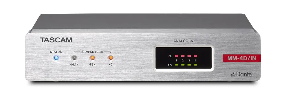 Tascam MM-4D-IN-E - 4 Analog Mic/Line Eingänge DANTE Converter mit DSP Solange Der Vorrat Reicht