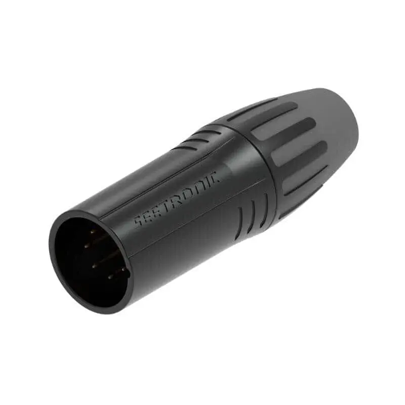 Seetronic SCMM5-BG-BK - 5p-XLR male Kabelstecker, Gold-Kontakte, schwarz, black boot Abverkauf