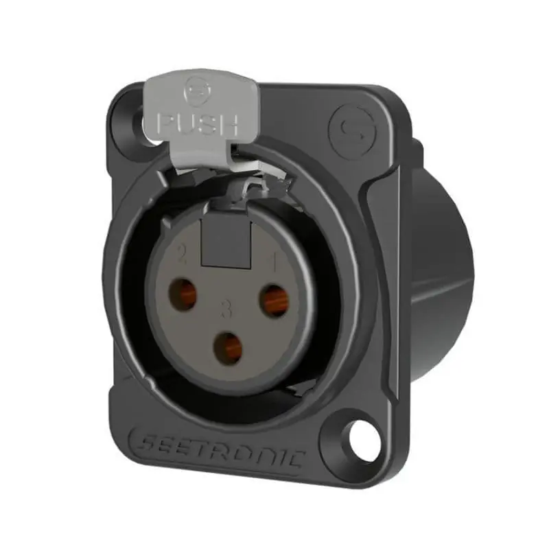Seetronic MK3F2C-BG - 3p-XLR female Gehäusebuchse, Gold-Kontakte, schwarz Versand Am Gleichen Tag