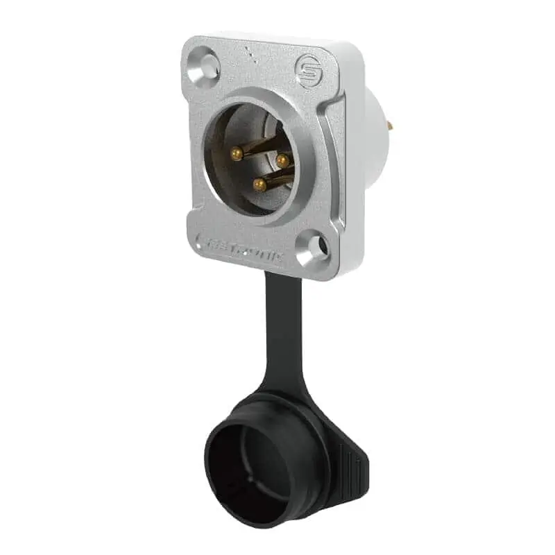 Seetronic J3F2C-W - 3p-XLR IP65 male Gehäusebuchse, verchromt, Gold-Kontakte Heißes Angebot