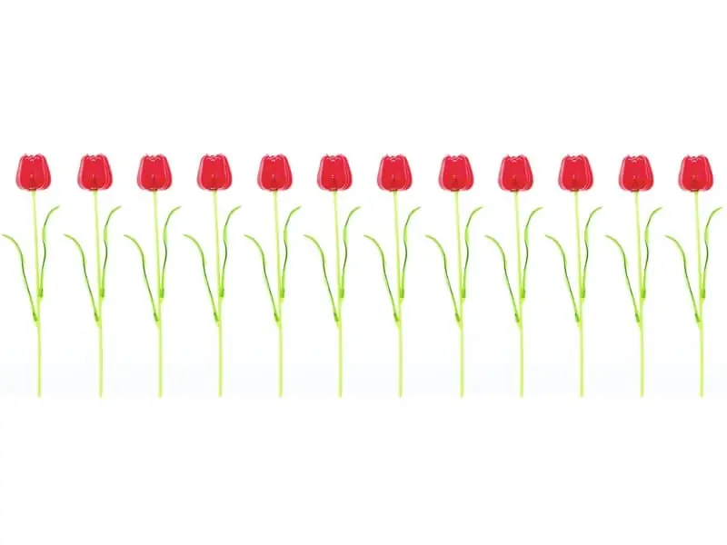Neu Im Sortiment 12x Europalms Kristalltulpe, rot, 61cm, Kunstpflanze