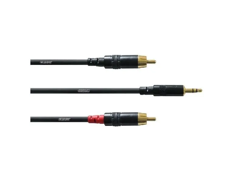 Cordial Kabel Stereo Mini Klinke auf 2x Cinch, 1,5m, Neutrik Rean Stecker Kostenloser Versand