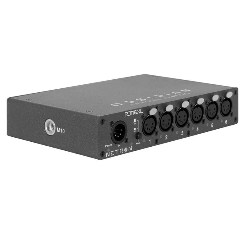 OBSIDIAN Netron RDM 6XL, DMX-Splitter (RDM), 6-fach, XLR 5 pol, 1/2 19", 1 HE/desktop/Truss/DIN Schnäppchen