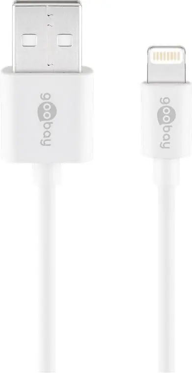 Sichere Zahlung Goobay Lightning USB Lade- und Synchronisationskabel, 1 m, Weiß - MFi Kabel für Apple iPhone/iPad We