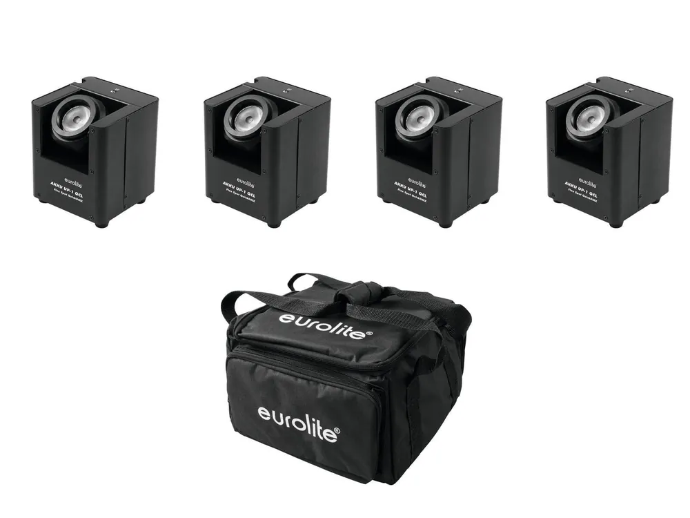 Meistverkauft EUROLITE Set 4x AKKU UP-1 + SB-4 Soft-Bag