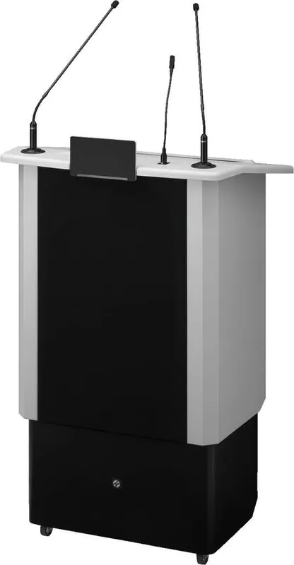 MONACOR SPEECH-500/GR, Professionelles, elektrisch höhenverstellbares Redepult mit integriertem drahtlosem Audiosystem Bestpreis