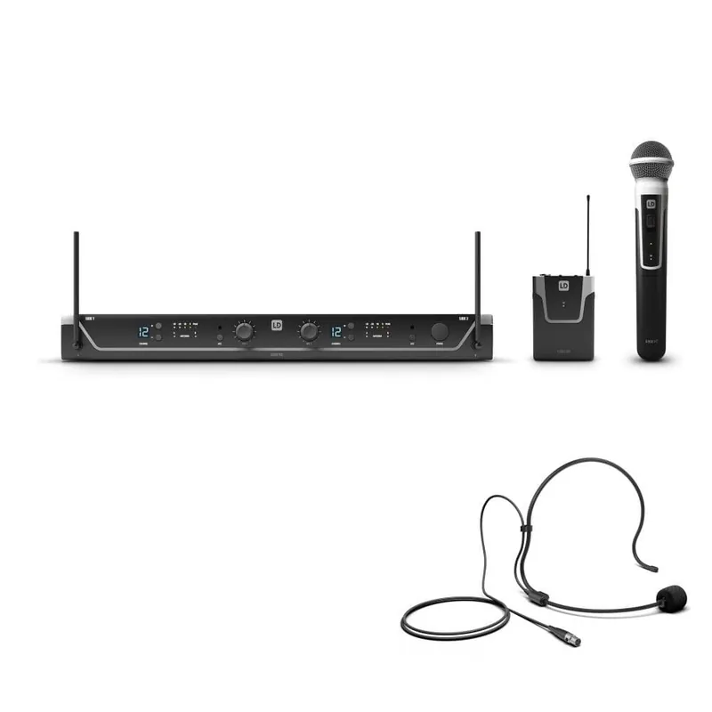 Preis Gesenkt LD Systems U306 HBH 2 - Funkmikrofon System mit Bodypack, Headset und Handmikrofon dynamisch, 655 - 679 MHz