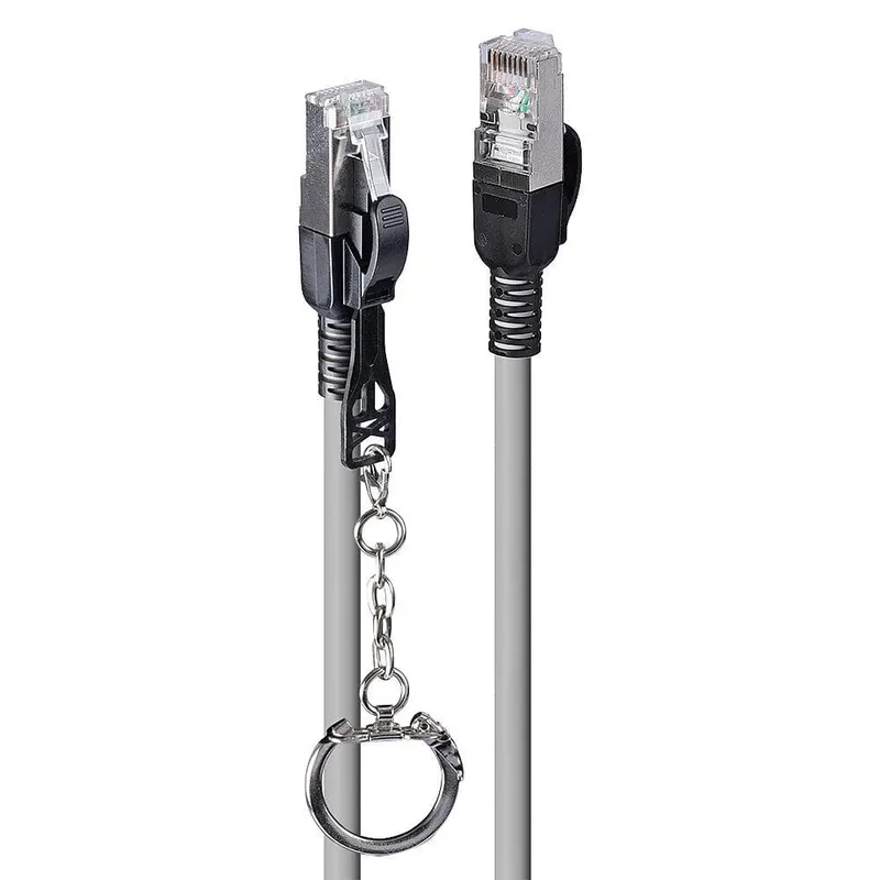 LINDY 47601 - 0.5m Cat.6A S/FTP Sicherheitsnetzwerkkabel, grau - RJ45-Stecker, 500MHz, Kupfer Neu