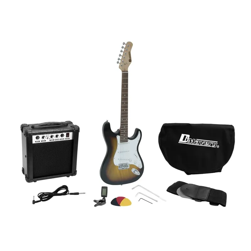 DIMAVERY EGS-1 E-Gitarren-Set, sunburst Meistverkauft